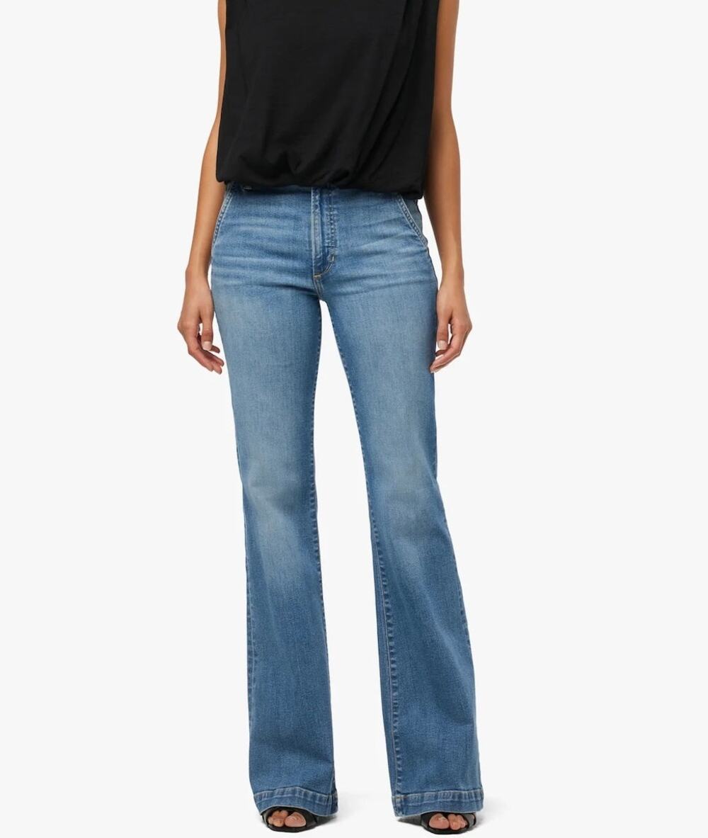 Joe’s Women’s 27 Molly High Rise Flare Blue Denim Zip Boho Hipster Jeans Pants